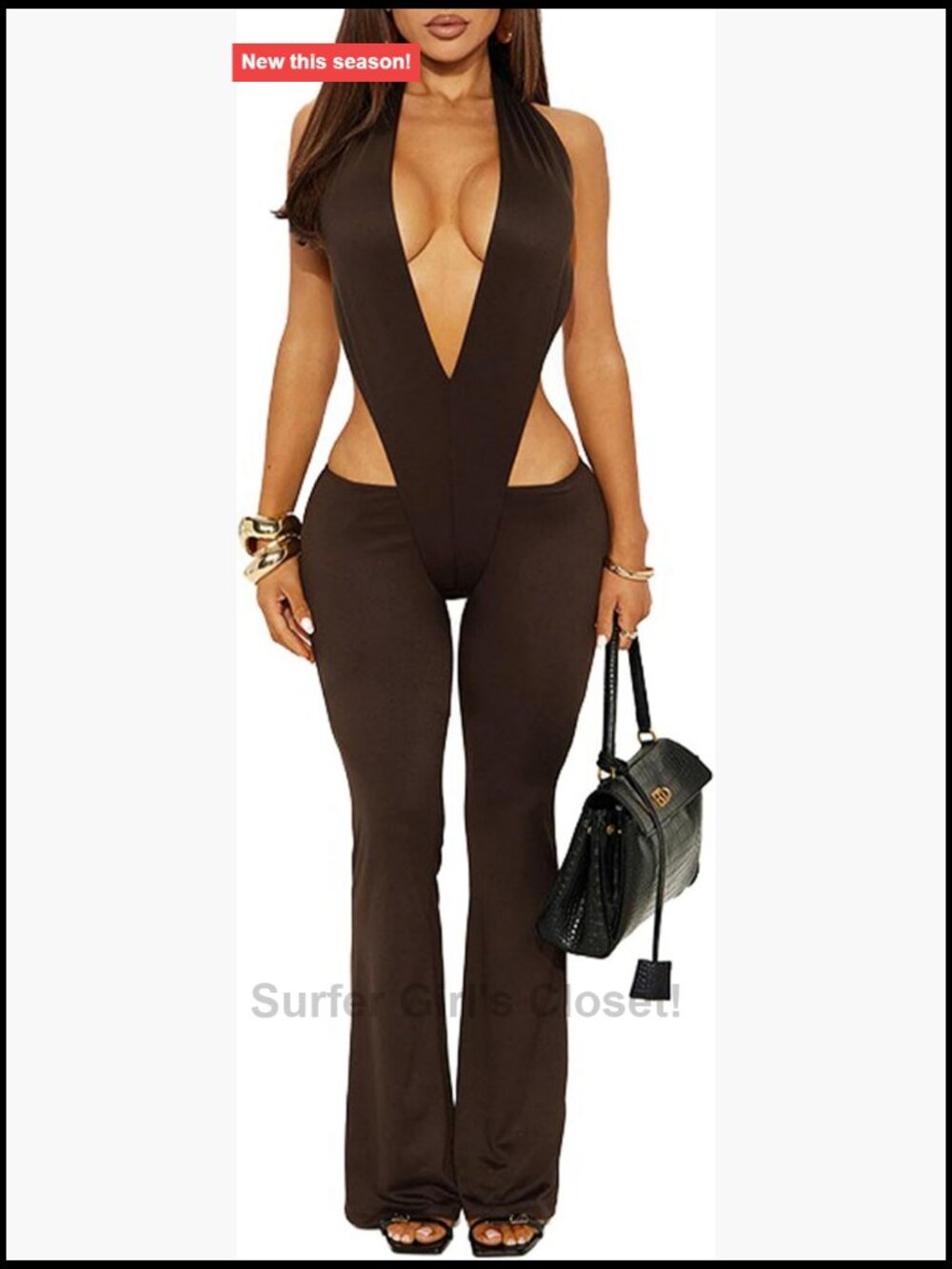Sleeveless Tie Back Bodysuit and Pants 2 Piece Set Club Outfit